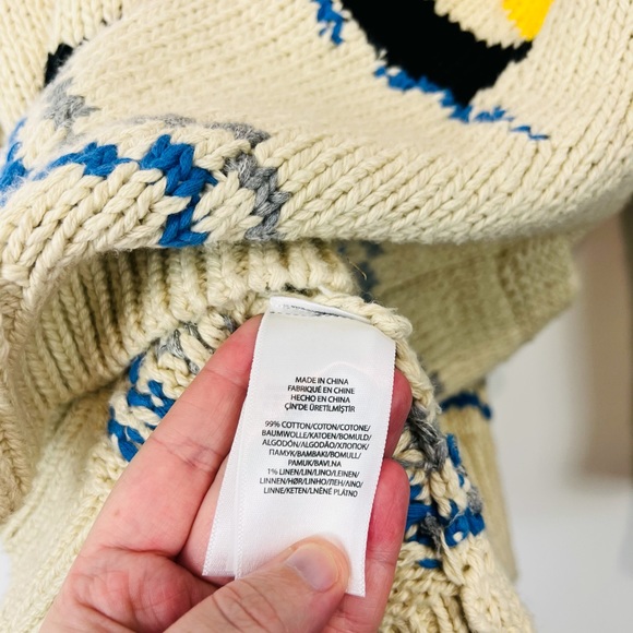 Polo Ralph Lauren Cream Boating Nautical Chunky Knit Zipped Cardigan UK L - Picture 15 of 15